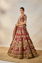 CHERRY GULAB LEHENGA SET