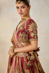 CHERRY GULAB LEHENGA SET