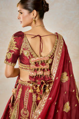 CHERRY GULAB LEHENGA SET