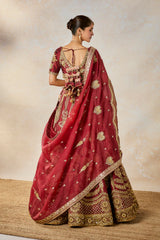 CHERRY GULAB LEHENGA SET