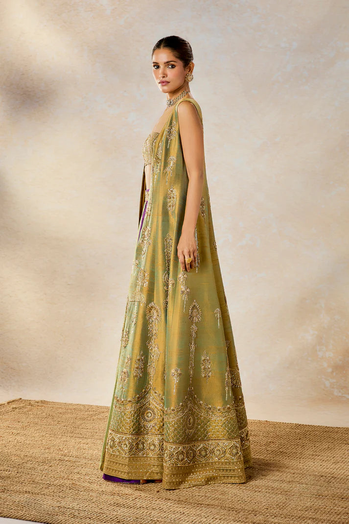The Kesar Varak Long Jacket Lehenga Set