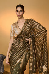 Olive Corncrest Gota Saree