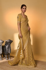 Gold Droopy Bloom Gota Saree