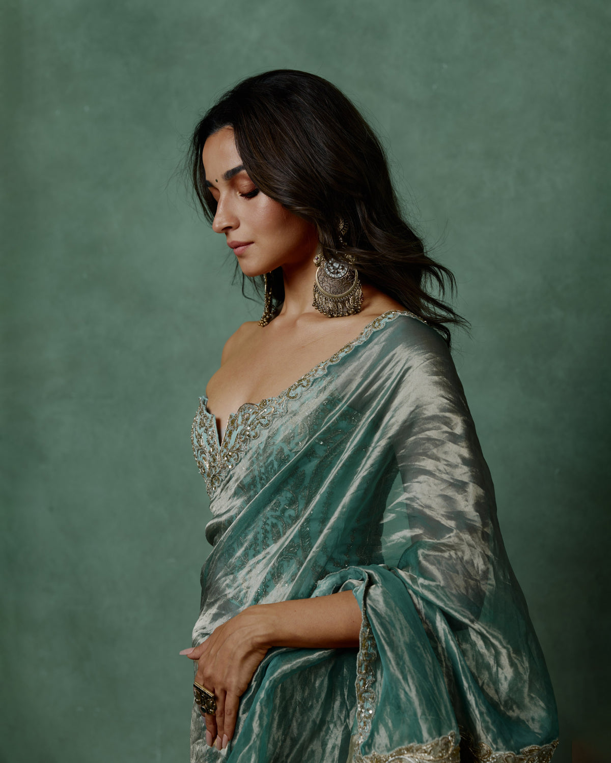 Ocean Breeze Corset Saree