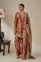 Rust 'Kaju Katli Kahaani' Kurta Set