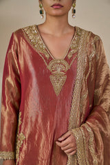 Rust 'Kaju Katli Kahaani' Kurta Set