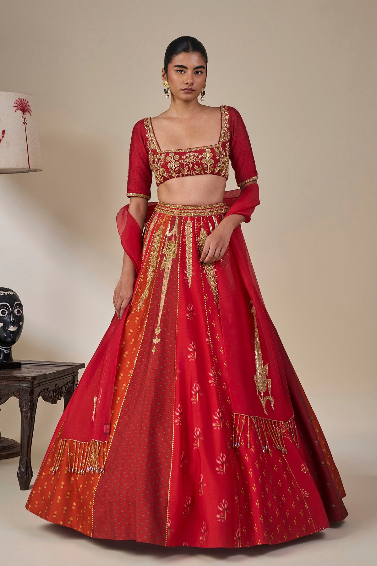 Rango Sa Jahan' Lehenga in Red