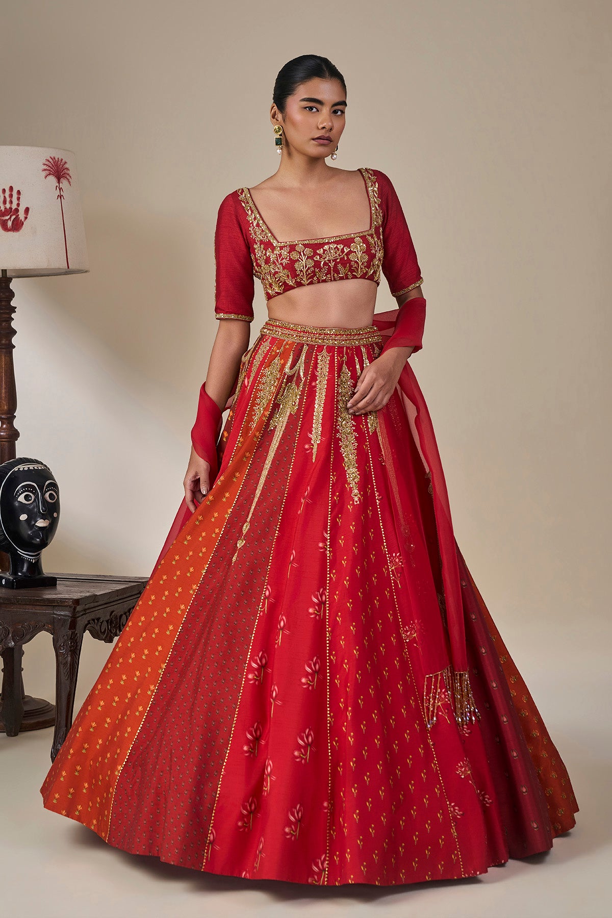 Rango Sa Jahan' Lehenga in Red