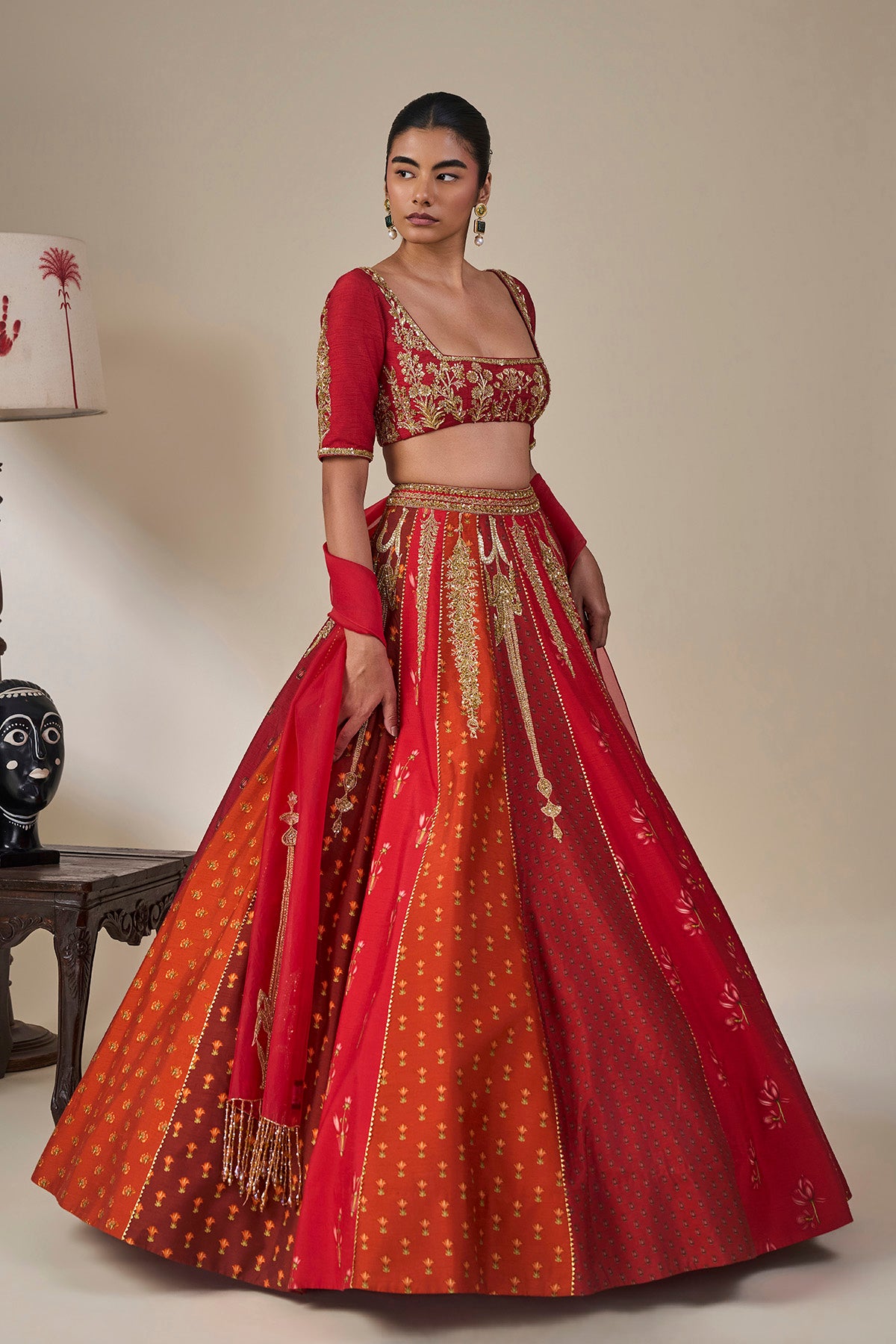 Rango Sa Jahan' Lehenga in Red