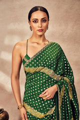 Green Palmscape Gota Saree