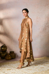 Beige Traveler's Palm Tunic Set