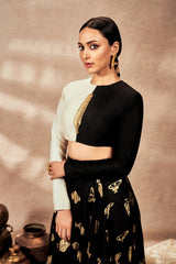 Black Potters Touch Skirt Set