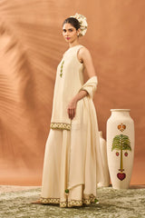 Cream Wildscape Kurta Set