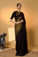Midnight Amber Saree
