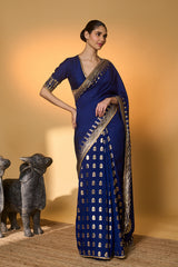 Navy Blue Amber Arches Saree