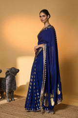 Navy Blue Amber Arches Saree