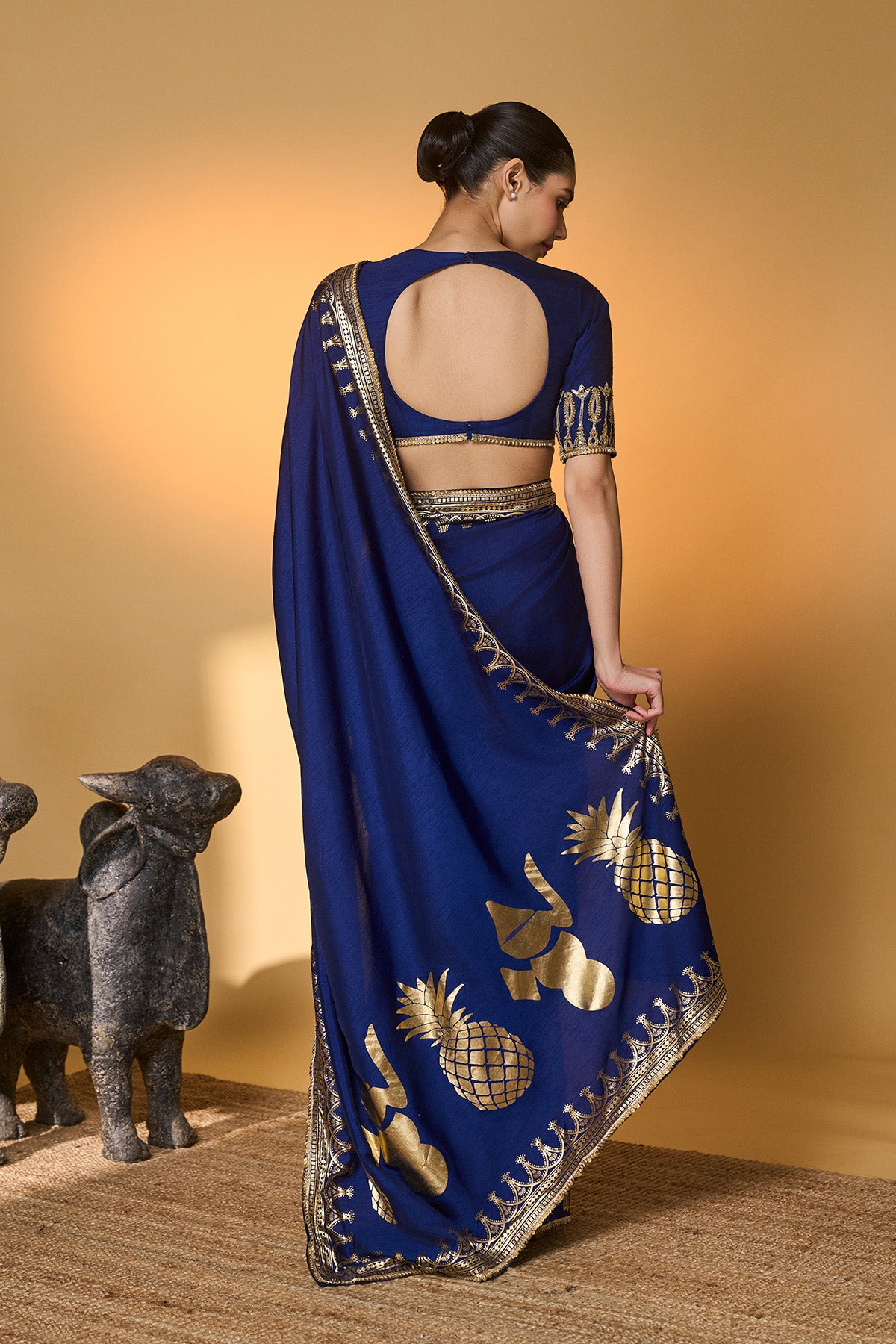 Navy Blue Amber Arches Saree