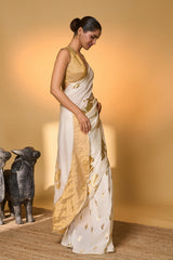 Ivory Ganesh Saree