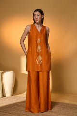 Saffron Sky Striped Kurta Set