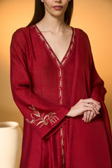 Red Deer Totem Kurta Set