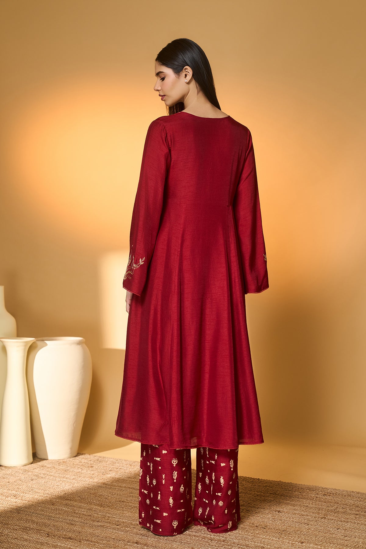 Red Deer Totem Kurta Set