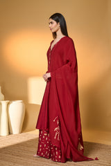 Red Deer Totem Kurta Set