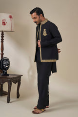 Black 'Khushboo Khwaab' Bandi Set