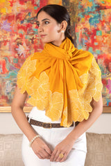 Magnificent Blooms | Embroidered Wool Silk Stole
