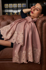 Magnolia Bloom | Embroidered Wool Silk Stole
