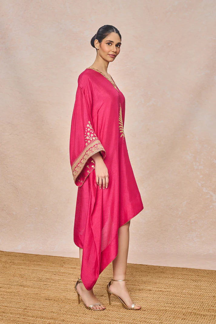 Pink Embroidered Kaftan