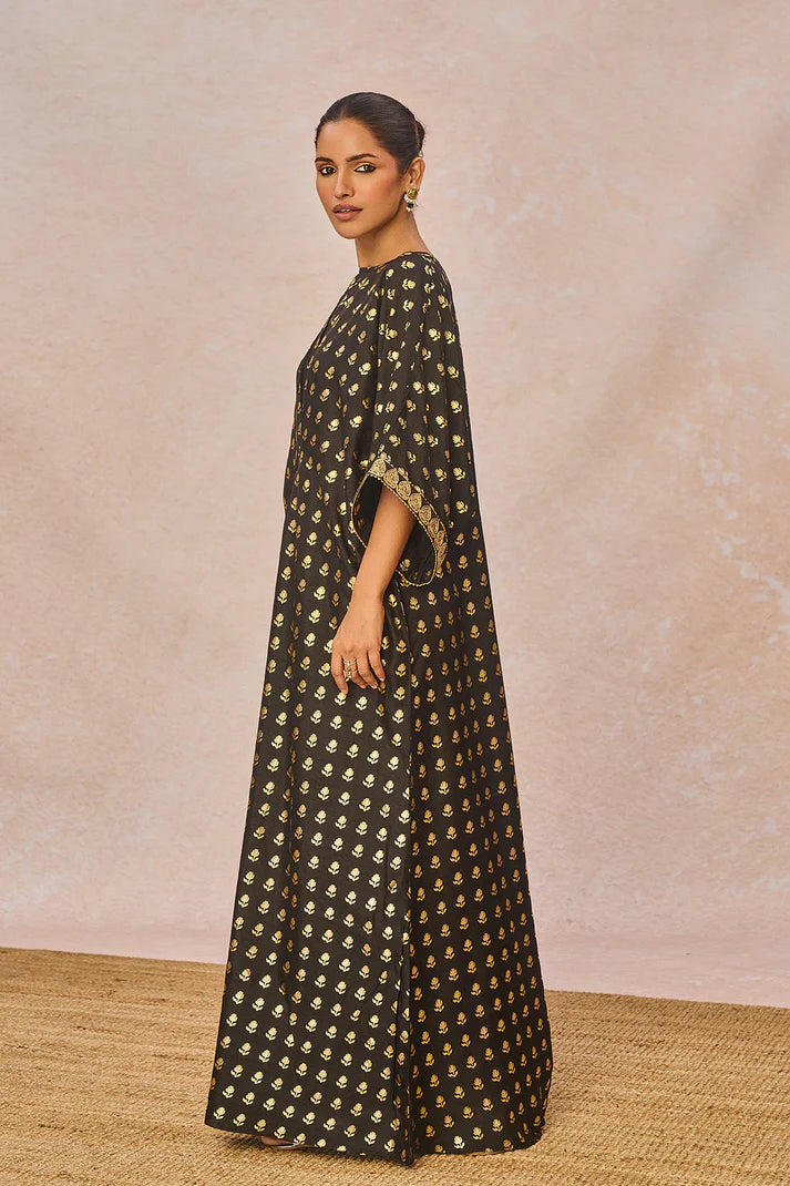 Black Palmscape Kaftan
