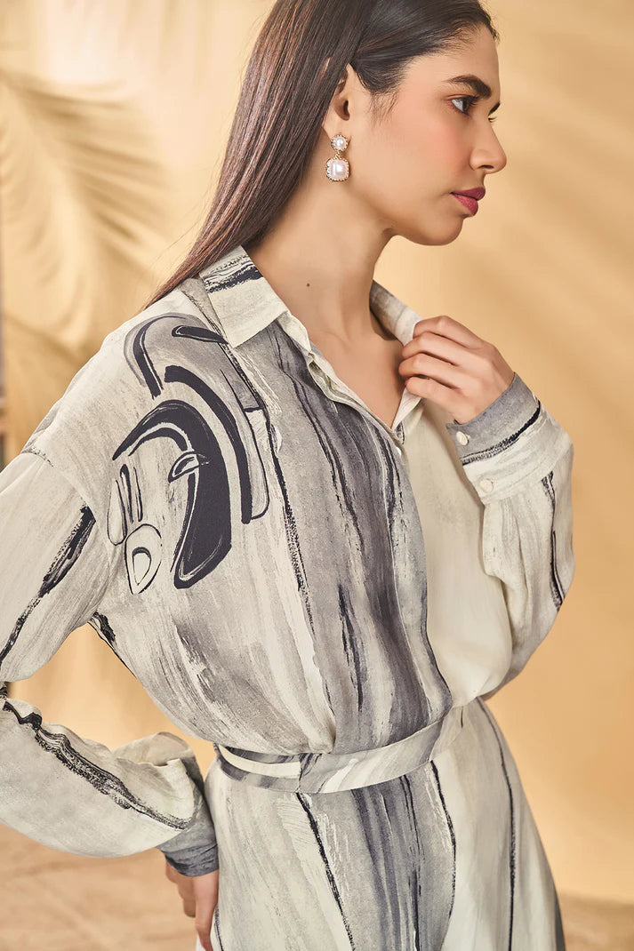 Moonlit Faces Skirt Set
