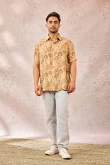 BEIGE MIDNIGHT MAZE SHIRT