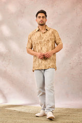 BEIGE MIDNIGHT MAZE SHIRT