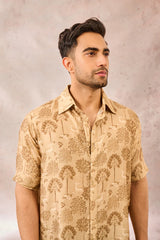 BEIGE MIDNIGHT MAZE SHIRT