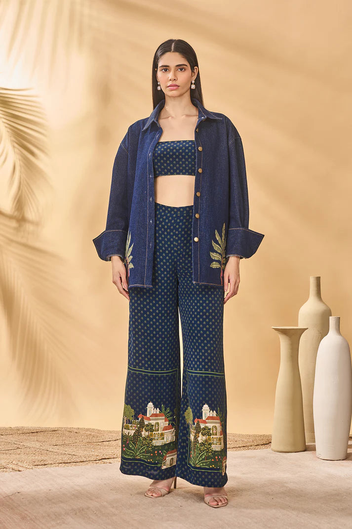Midnight Trellis Palm Set