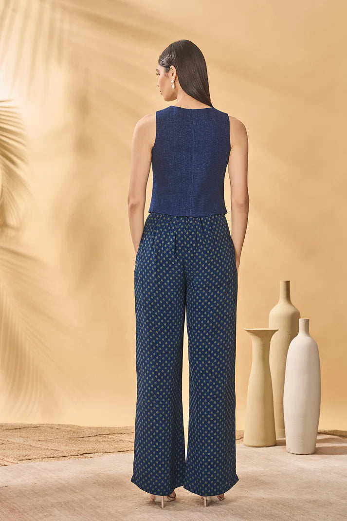Paw-Tree Denim Waistcoat Trouser Set