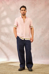 BABY PINK LEOPARD PRINT SHIRT