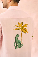 BABY PINK LEOPARD PRINT SHIRT