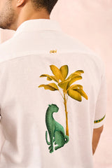 WHITE LEOPARD PRINT SHIRT