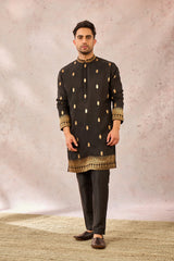 BLACK HAAATH PHOOL KURTA
