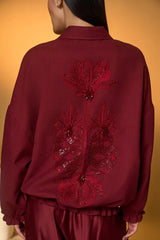 Maroon Pine-Code Co-Ord Set