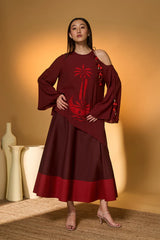 Maroon Lunar Lagoon Skirt Set