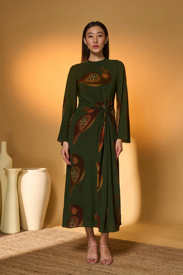 Olive Green Chirpy Dress