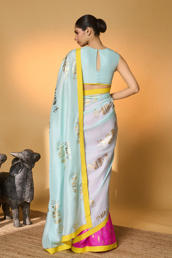 Powder Blue Toffee Saree