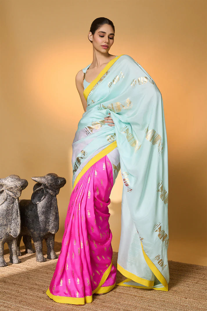 Powder Blue Toffee Saree