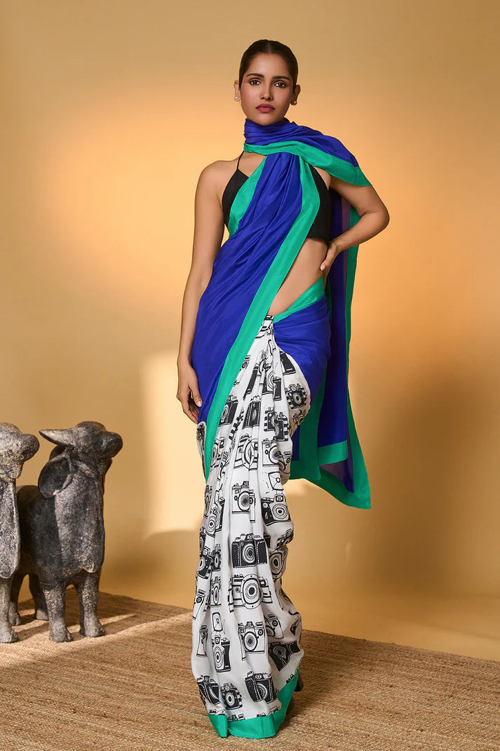 Electric Blue Camera Saree