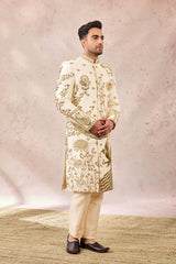 IVORY BAGH E BAHAR SHERWANI SET