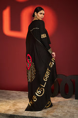 Black Madras Muse Saree 3