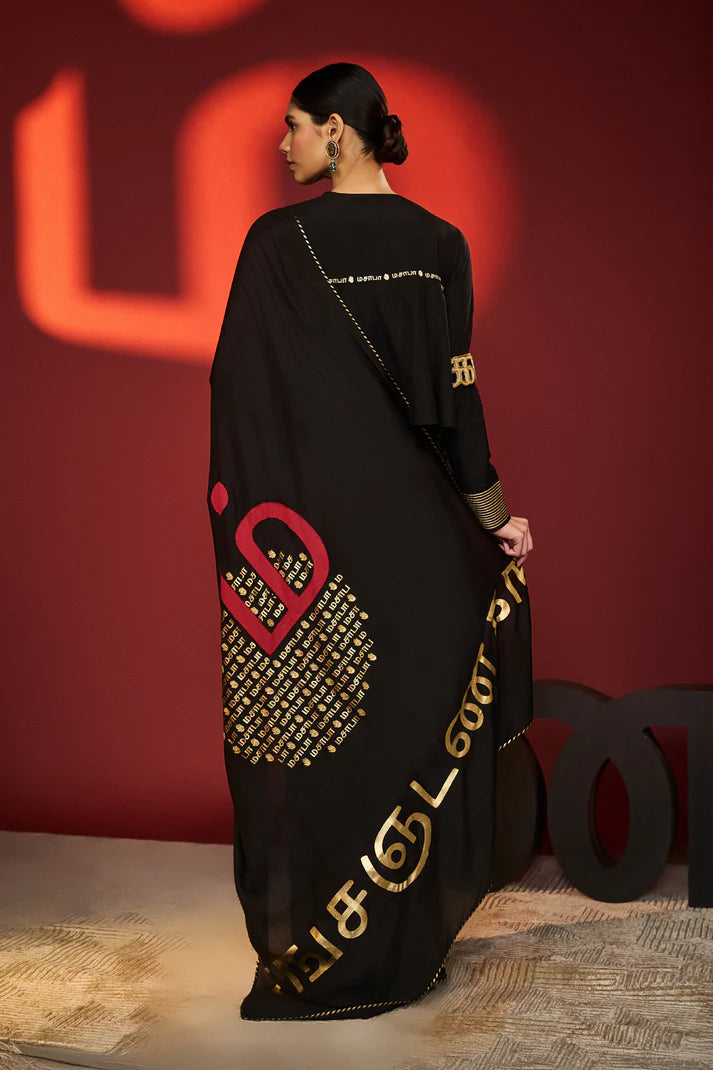 Black Madras Muse Saree 3